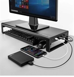 Vaydeer USB 3.0 Supporto per Monitor / Laptop in alluminio con estensione 4 porte USB 3.0 connettore type - C
