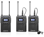 Boya WM8 Pro-K2 UHF - Sistema microfono lavalier wireless con 2 trasmettitori, 1 ricevitore portatile