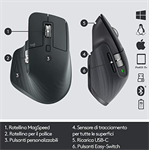Logitech MX Master 3 Mouse Wireless Avanzato Ergonomico, 7 Pulsanti e rotellina INFINITE ROLL